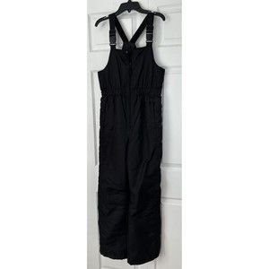 Athletech Youth XL Black Polyester Bib Snow pants Pockets Adjustable Straps
